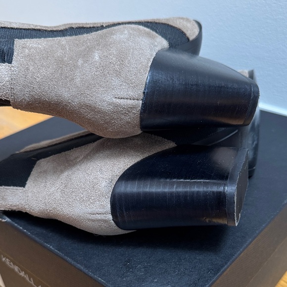 Kendall + Kylie Women's Taupe Suede Ankle Booties - Picture 6 of 7